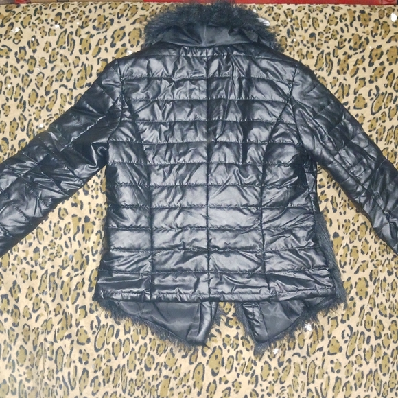 Lanshifei Women's Black Fun Faux Fur Jacket Chinese Size XXXL / USA Size Large - Picture 2 of 3